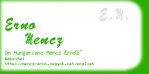 erno mencz business card